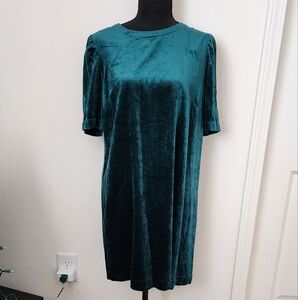 J.Jill Jade Green Velvet Swing Dress Size S Petite NWT